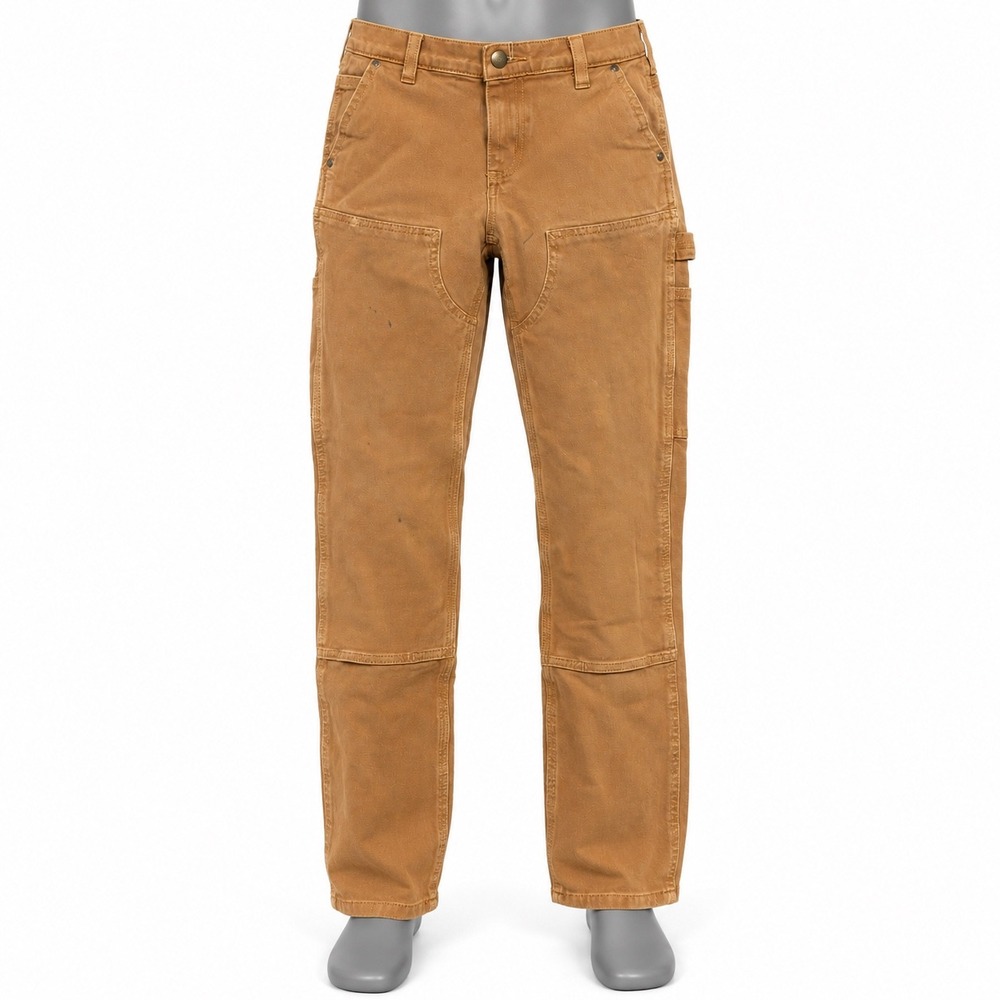 Carhartt Women Brown Double Knee Straight Fit Work Pants Size 4 Regular Canvas